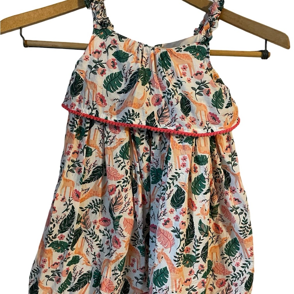 C&C California Dress Girls Green and Pink Casual  with Ruffled Tiered Design